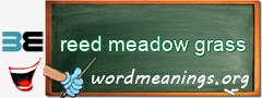 WordMeaning blackboard for reed meadow grass